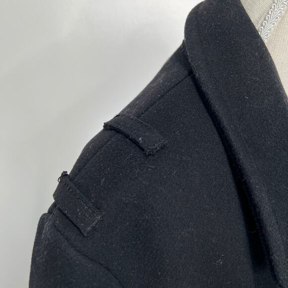 Marc by Marc Jacobs Wool Double Breasted Peacoat Black Dark Academia Preppy - Picture 5 of 10